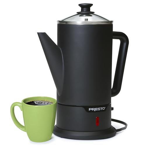Presto 02811 Stainless Steel Electric Coffee Percolator 12 Cup Easy Pour Stay Cool