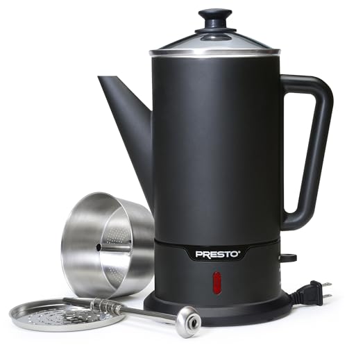 Presto 02811 Stainless Steel Electric Coffee Percolator 12 Cup Easy Pour Stay Cool