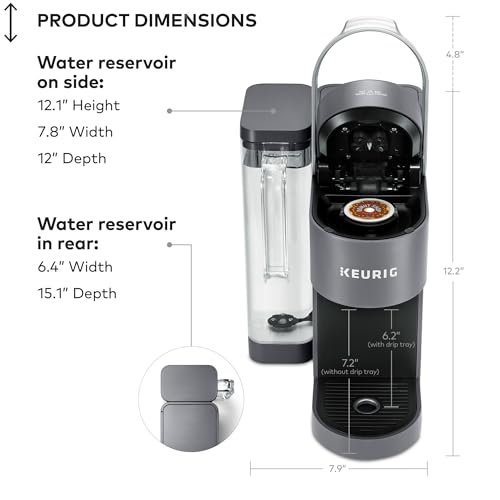 Keurig K Supreme Single Serve Coffee Maker MultiStream 4 Brew Sizes 66oz Reservoir Black