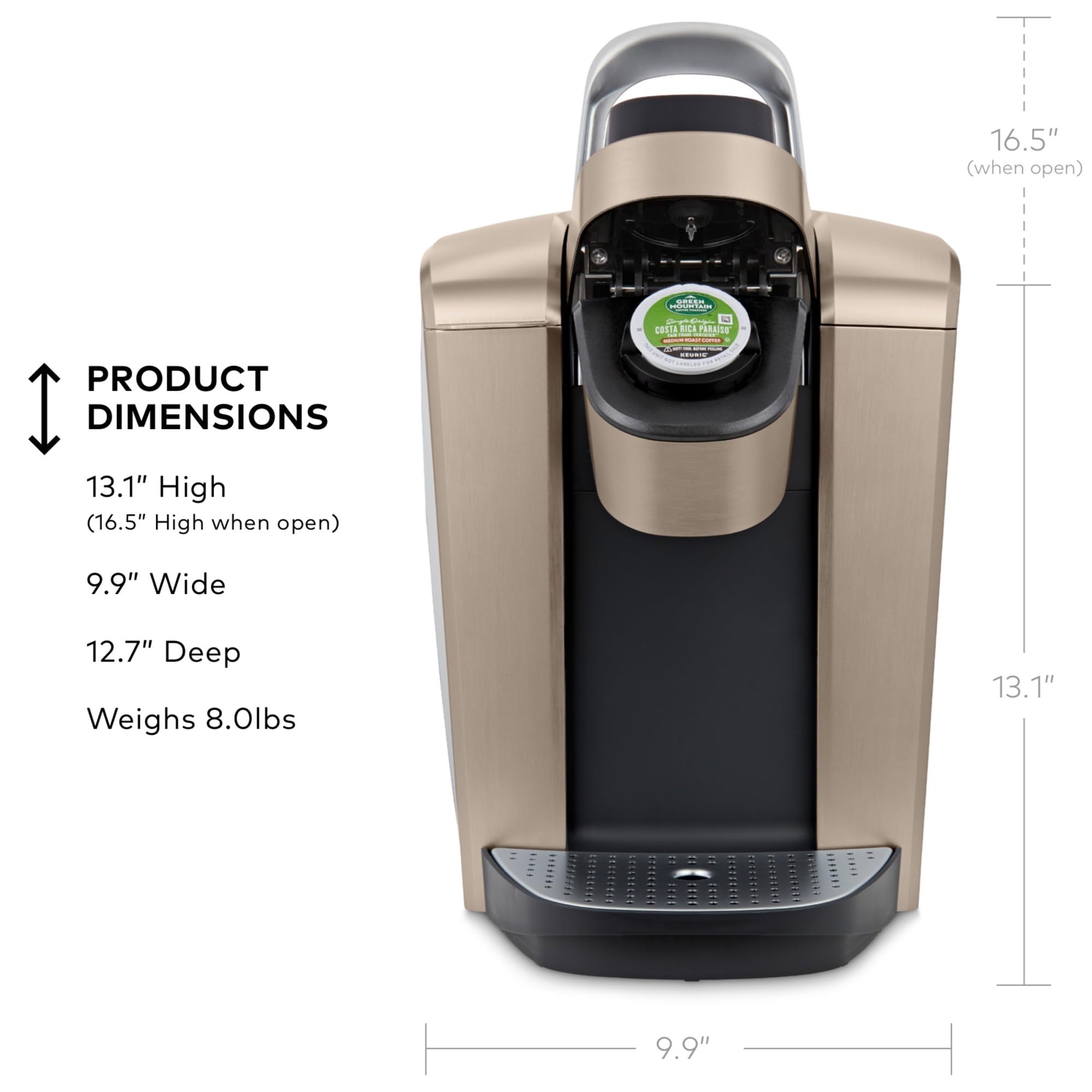 Keurig K Elite Single Serve Coffee Maker Strength & Temp Control Iced 8-12oz Brushed Slate