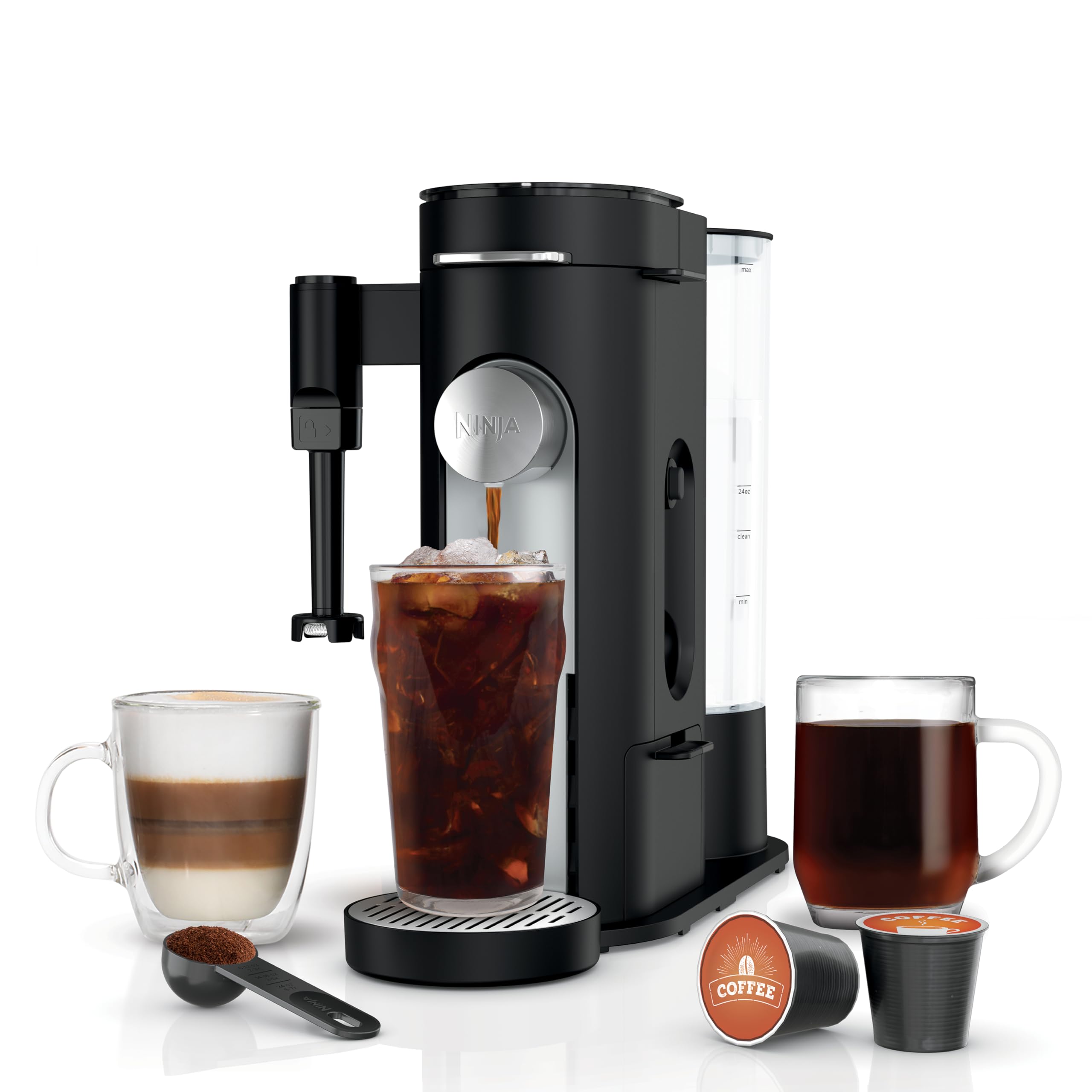 Ninja | Coffee Maker | Single Serve |Brew with Coffee Pods & Grounds| Compatible with K-Cup Coffee Pods | 4 Brew Styles, up to 24oz Cup Sizes & 56oz Removable Reservoir | Black | PB051