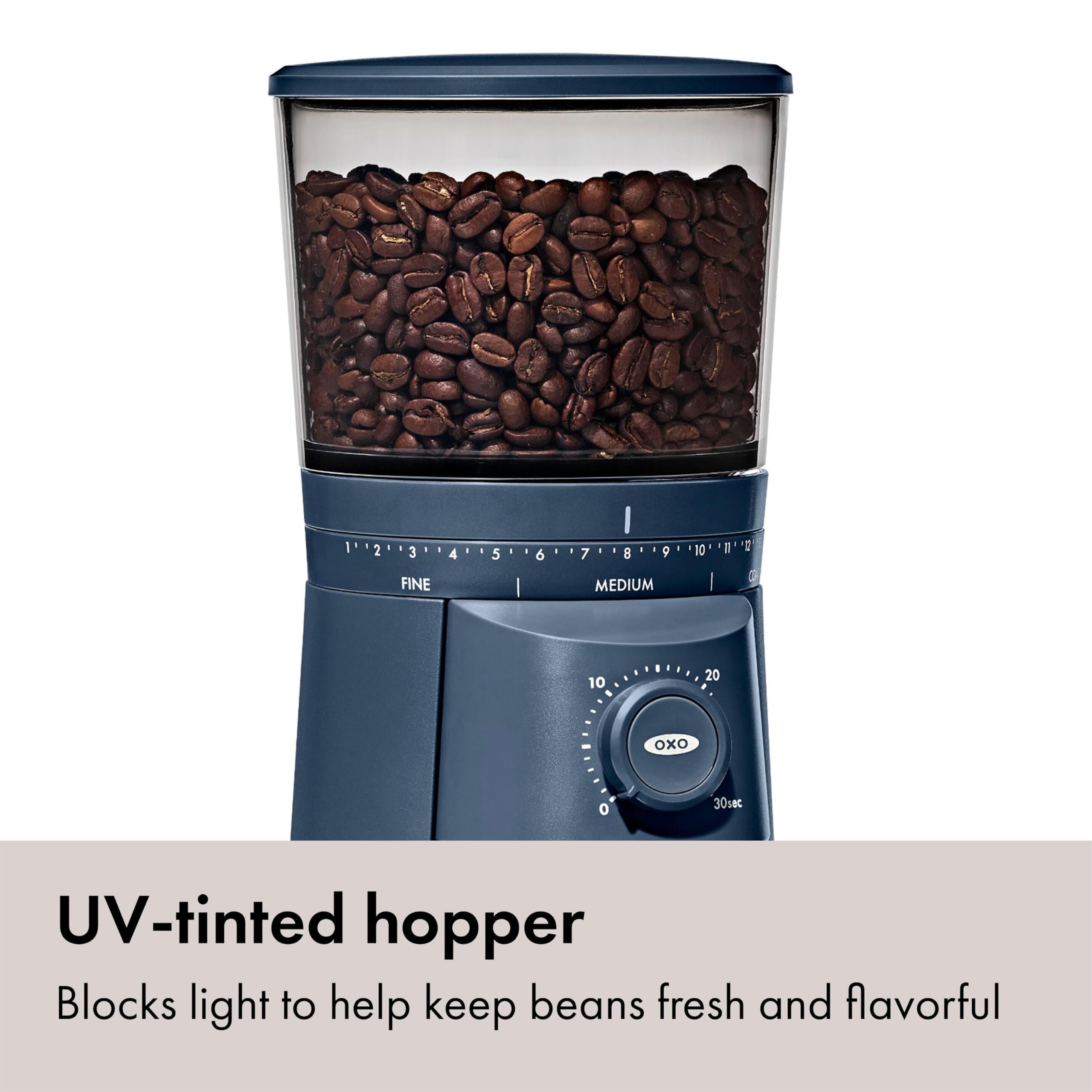 OXO Brew Conical Burr Coffee Grinder Stainless Steel One Touch Smart Grind
