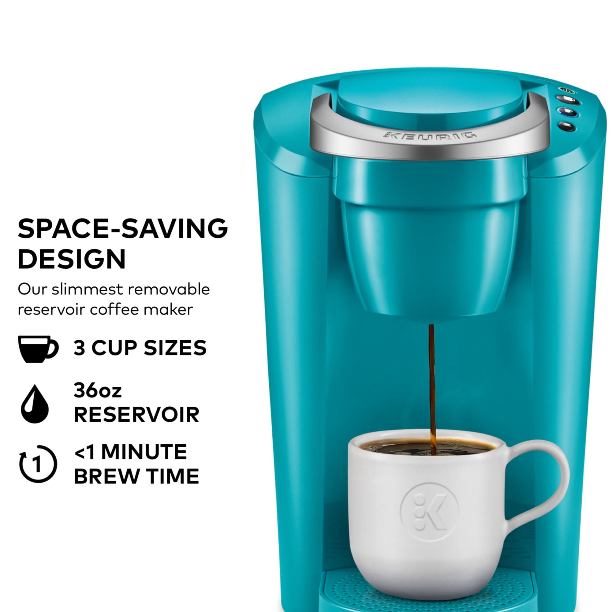Keurig K Compact Single Serve Coffee Maker 3 Brew Sizes 36oz Reservoir Black