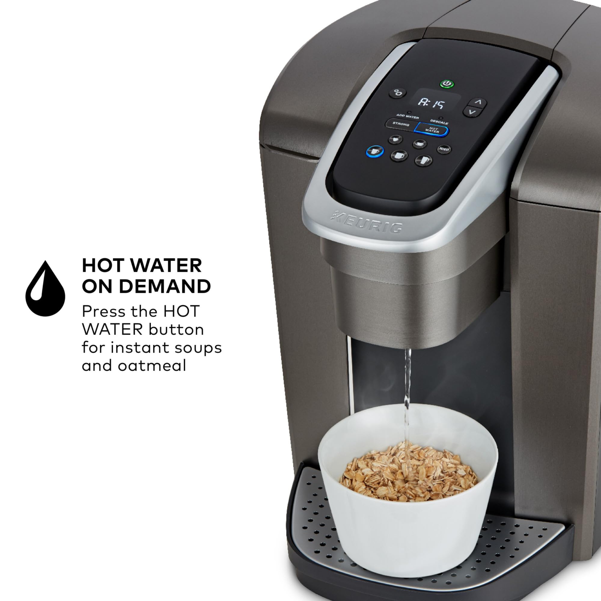 Keurig K Elite Single Serve Coffee Maker Strength & Temp Control Iced 8-12oz Brushed Slate