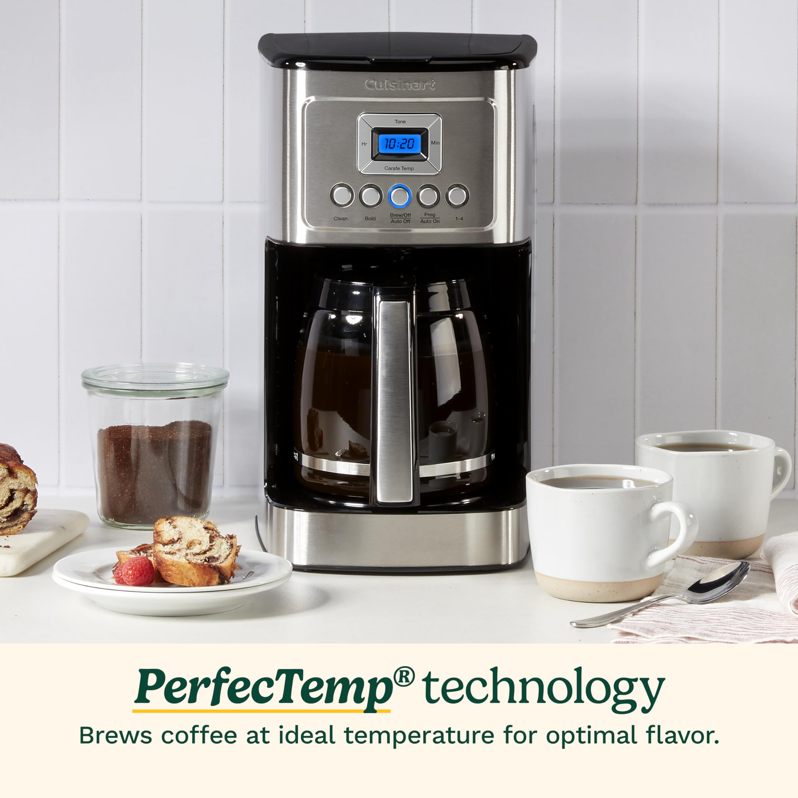Cuisinart 14 Cup Programmable Coffee Maker PerfecTemp Glass Carafe DCC-3200NAS Stainless