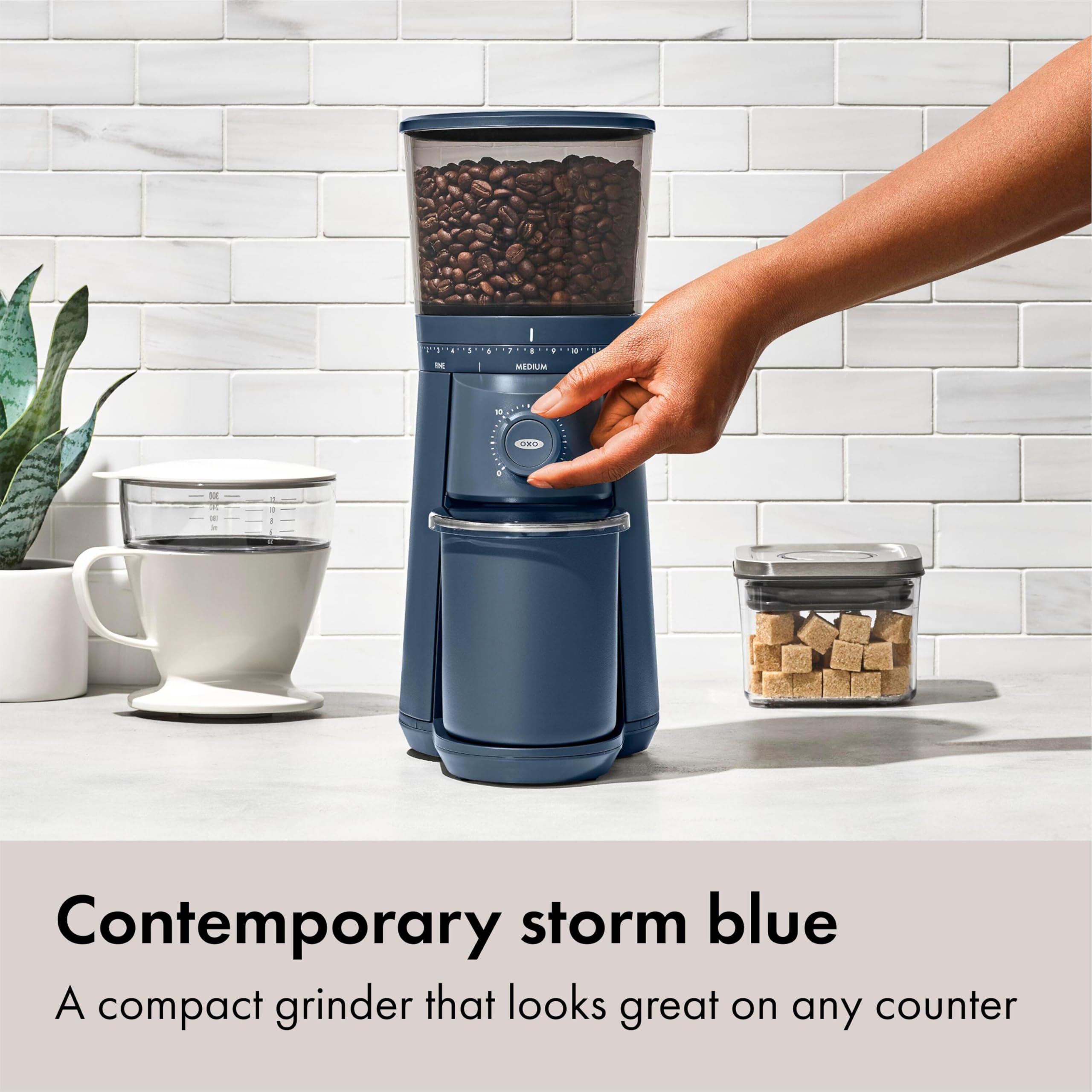 OXO Brew Conical Burr Coffee Grinder Stainless Steel One Touch Smart Grind