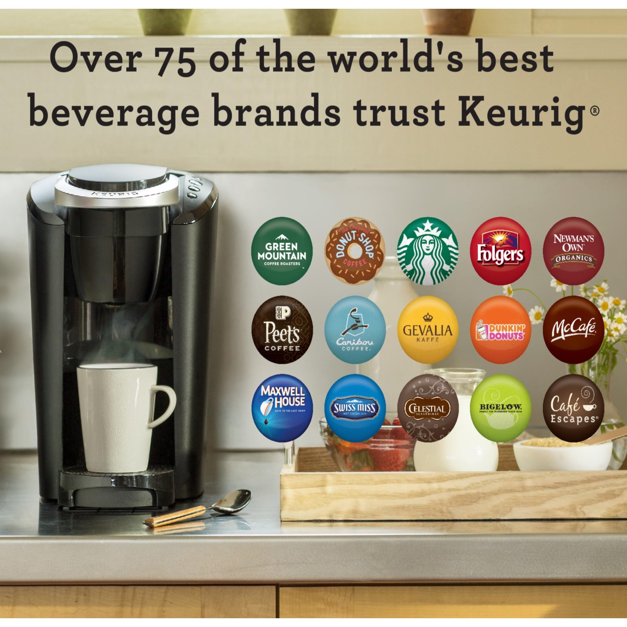 Keurig K Compact Single Serve Coffee Maker 3 Brew Sizes 36oz Reservoir Black
