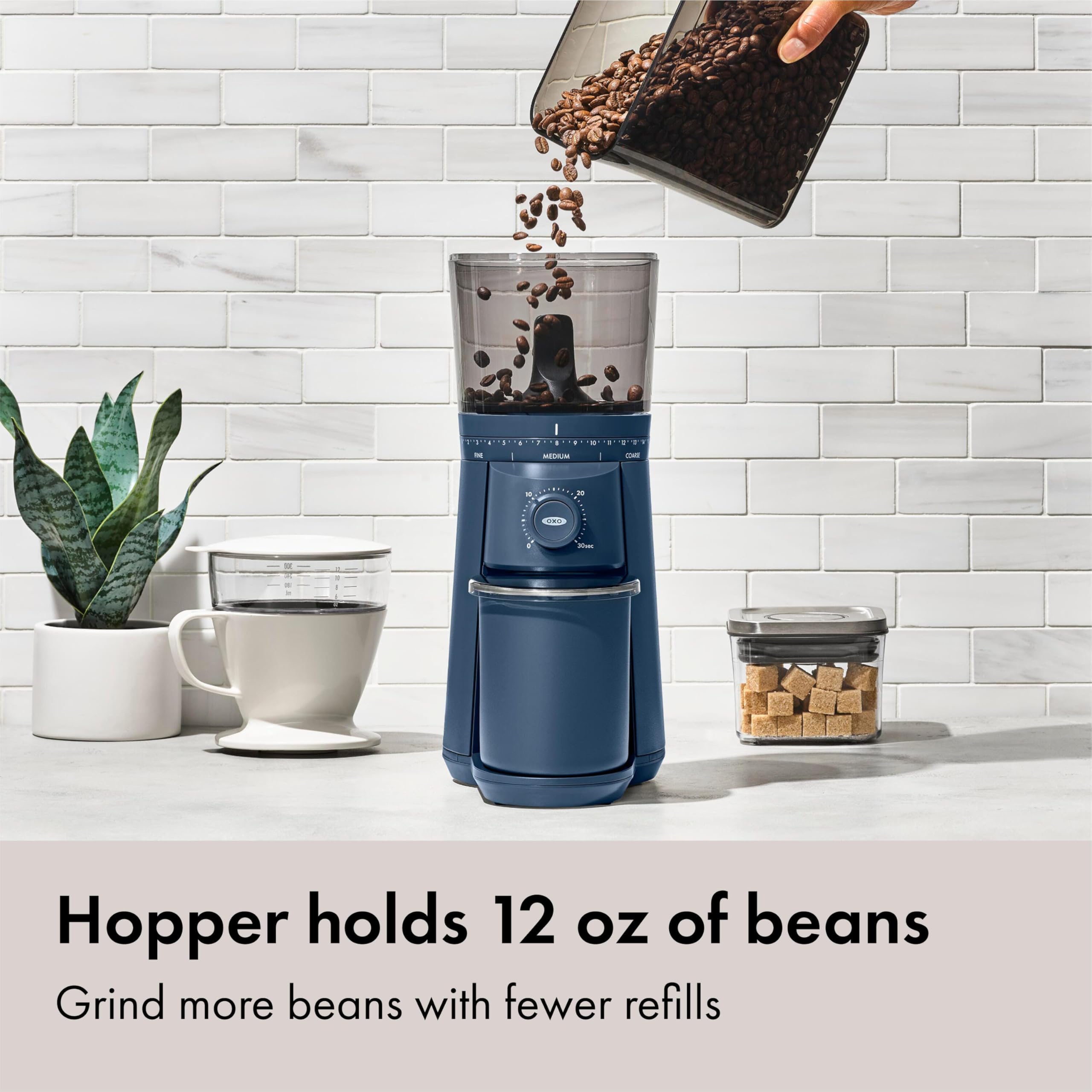 OXO Brew Conical Burr Coffee Grinder Stainless Steel One Touch Smart Grind