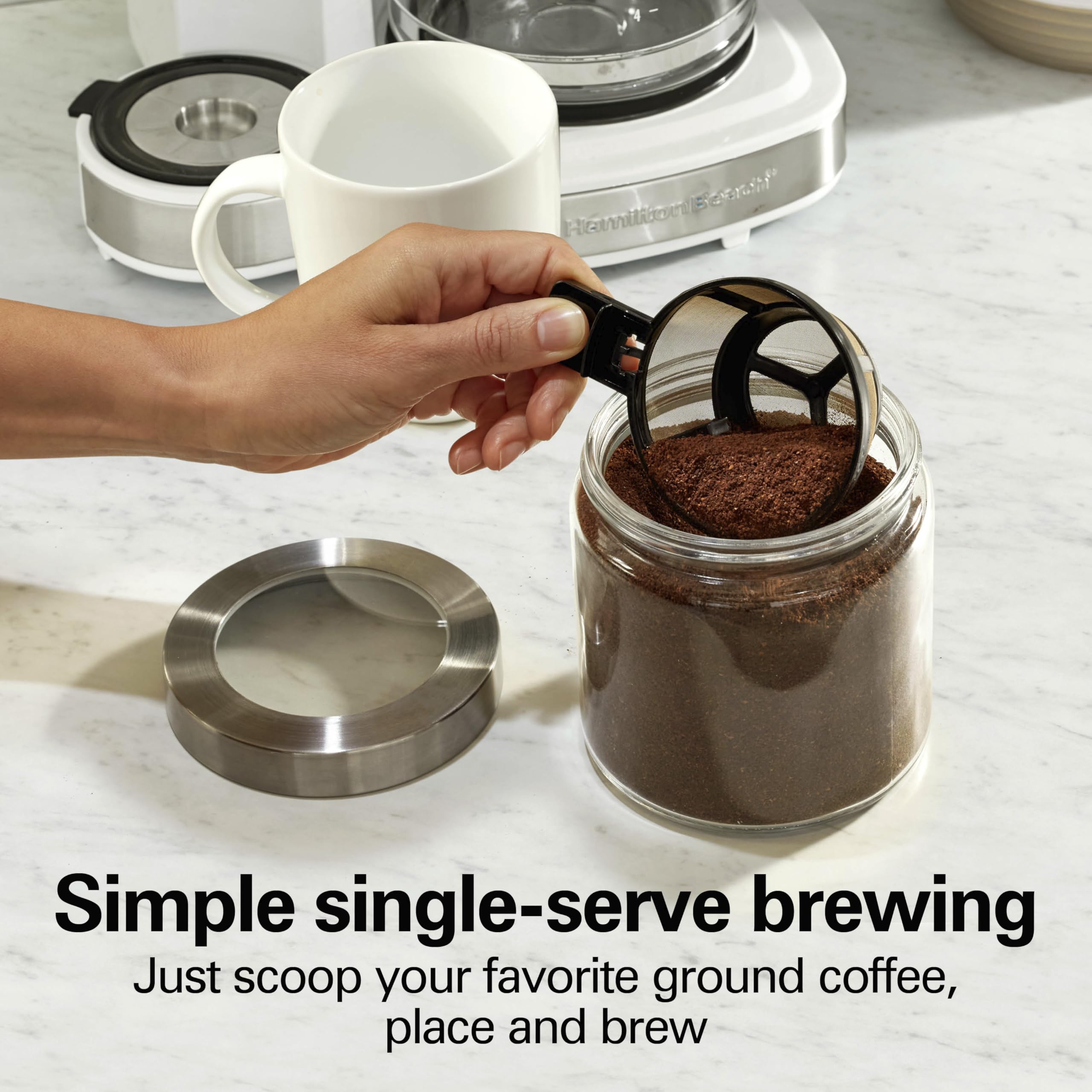 Hamilton Beach 2 Way Programmable Coffee Maker 12 Cup Carafe Single Serve 49980RG