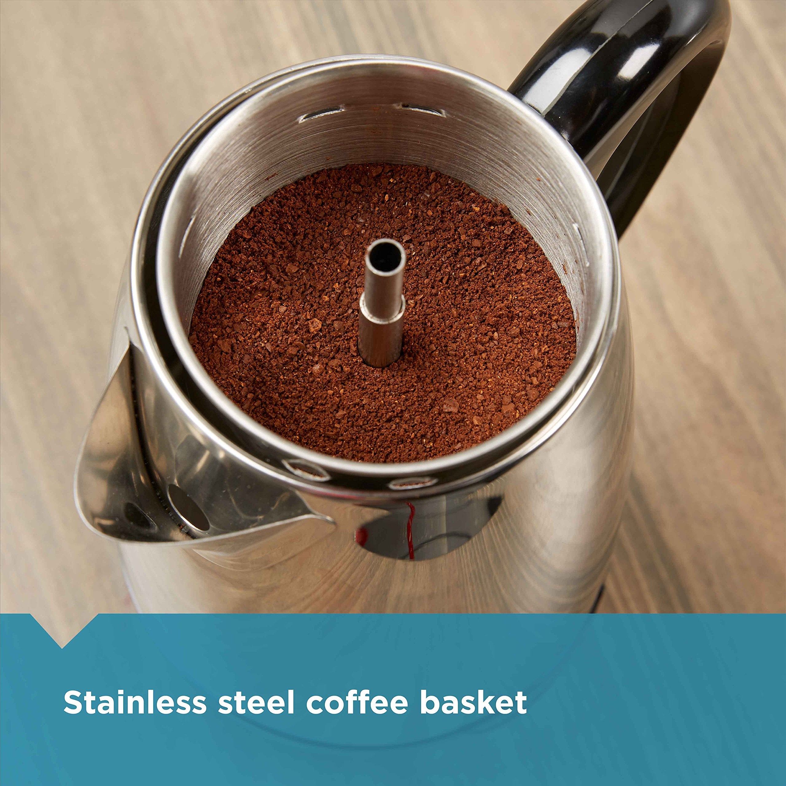 Farberware 8 Cup Electric Coffee Percolator Stainless Steel Keep Warm No Drip