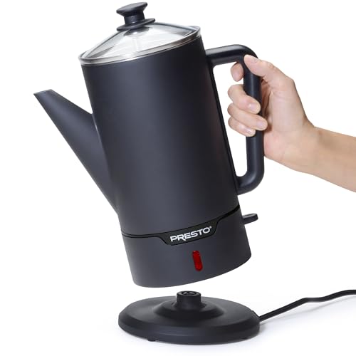 Presto 02811 Stainless Steel Electric Coffee Percolator 12 Cup Easy Pour Stay Cool