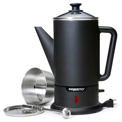 Presto 02811 Stainless Steel Electric Coffee Percolator 12 Cup Easy Pour Stay Cool