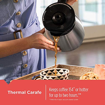 BLACK+DECKER 12 Cup Thermal Programmable Coffee Maker Brew Strength VORTEX CM2046S