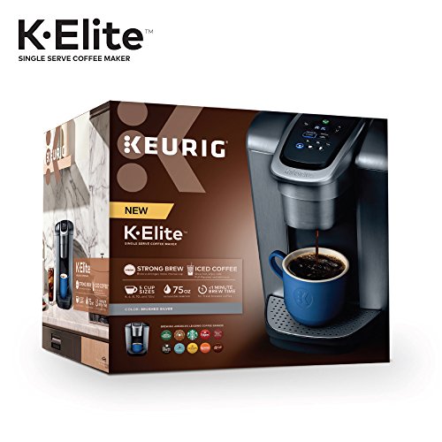Keurig K Elite Single Serve Coffee Maker Strength & Temp Control Iced 8-12oz Brushed Slate