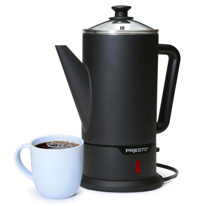 Presto 02811 Stainless Steel Electric Coffee Percolator 12 Cup Easy Pour Stay Cool