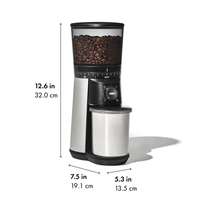 OXO Brew Conical Burr Coffee Grinder Stainless Steel One Touch Smart Grind