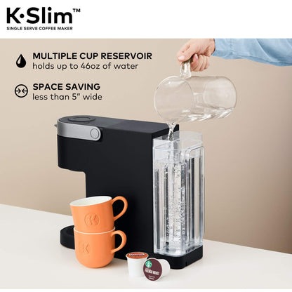 Keurig K Slim Single Serve Coffee Maker Multistream 3 Brew Sizes 46oz Reservoir Black