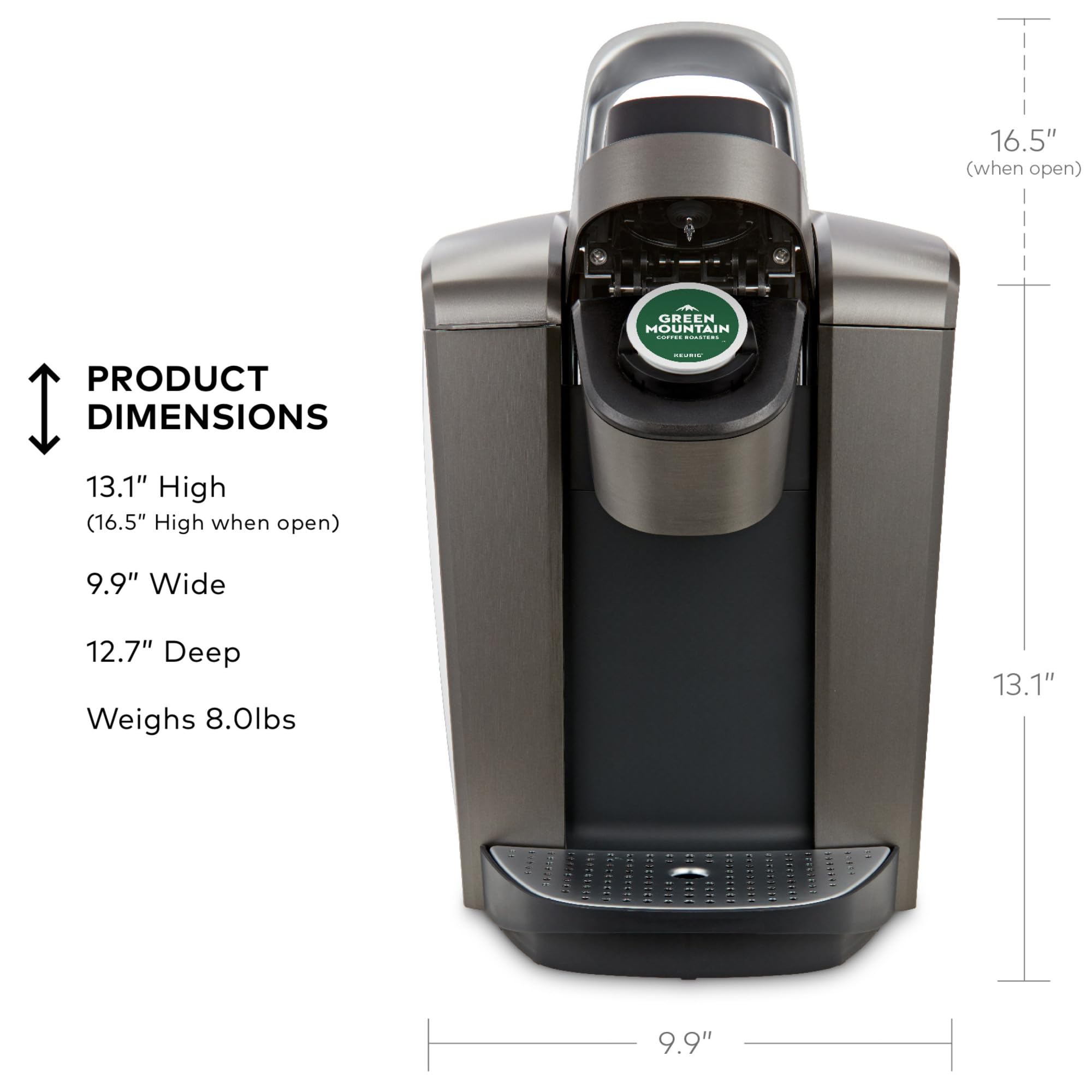 Keurig K Elite Single Serve Coffee Maker Strength & Temp Control Iced 8-12oz Brushed Slate