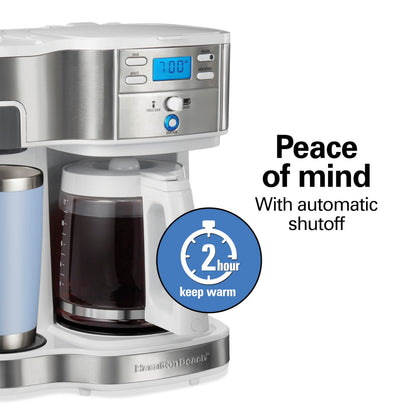 Hamilton Beach 2 Way Programmable Coffee Maker 12 Cup Carafe Single Serve 49980RG