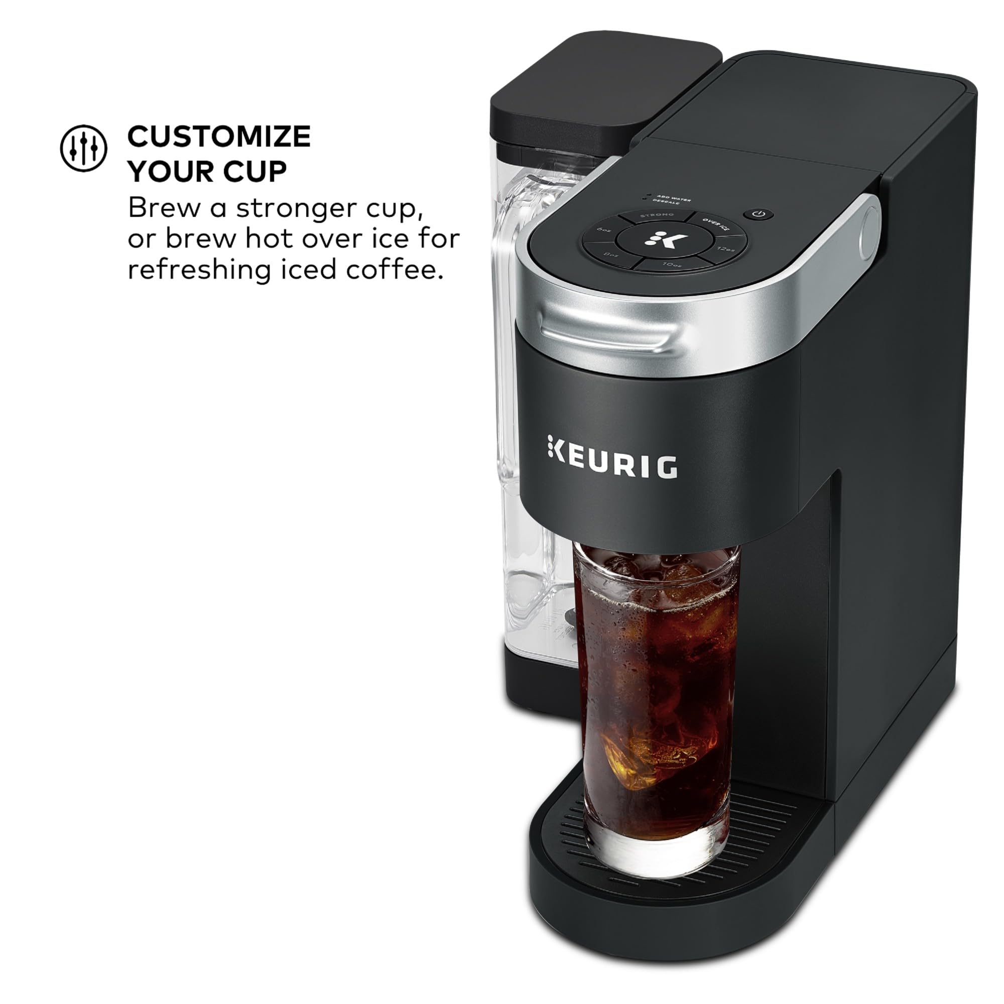Keurig K Supreme Single Serve Coffee Maker MultiStream 4 Brew Sizes 66oz Reservoir Black
