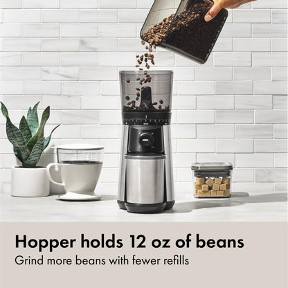 OXO Brew Conical Burr Coffee Grinder Stainless Steel One Touch Smart Grind