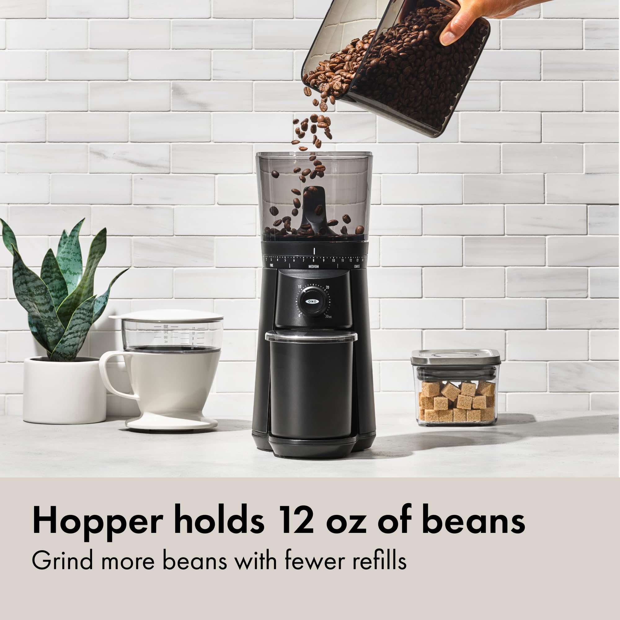 OXO Brew Conical Burr Coffee Grinder Stainless Steel One Touch Smart Grind
