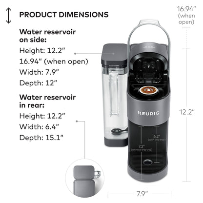 Keurig K Supreme Single Serve Coffee Maker MultiStream 4 Brew Sizes 66oz Reservoir Black