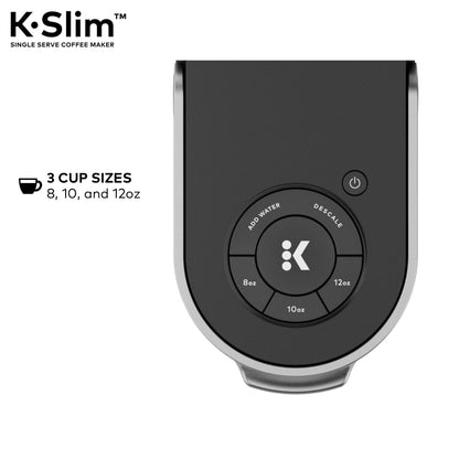 Keurig K Slim Single Serve Coffee Maker Multistream 3 Brew Sizes 46oz Reservoir Black