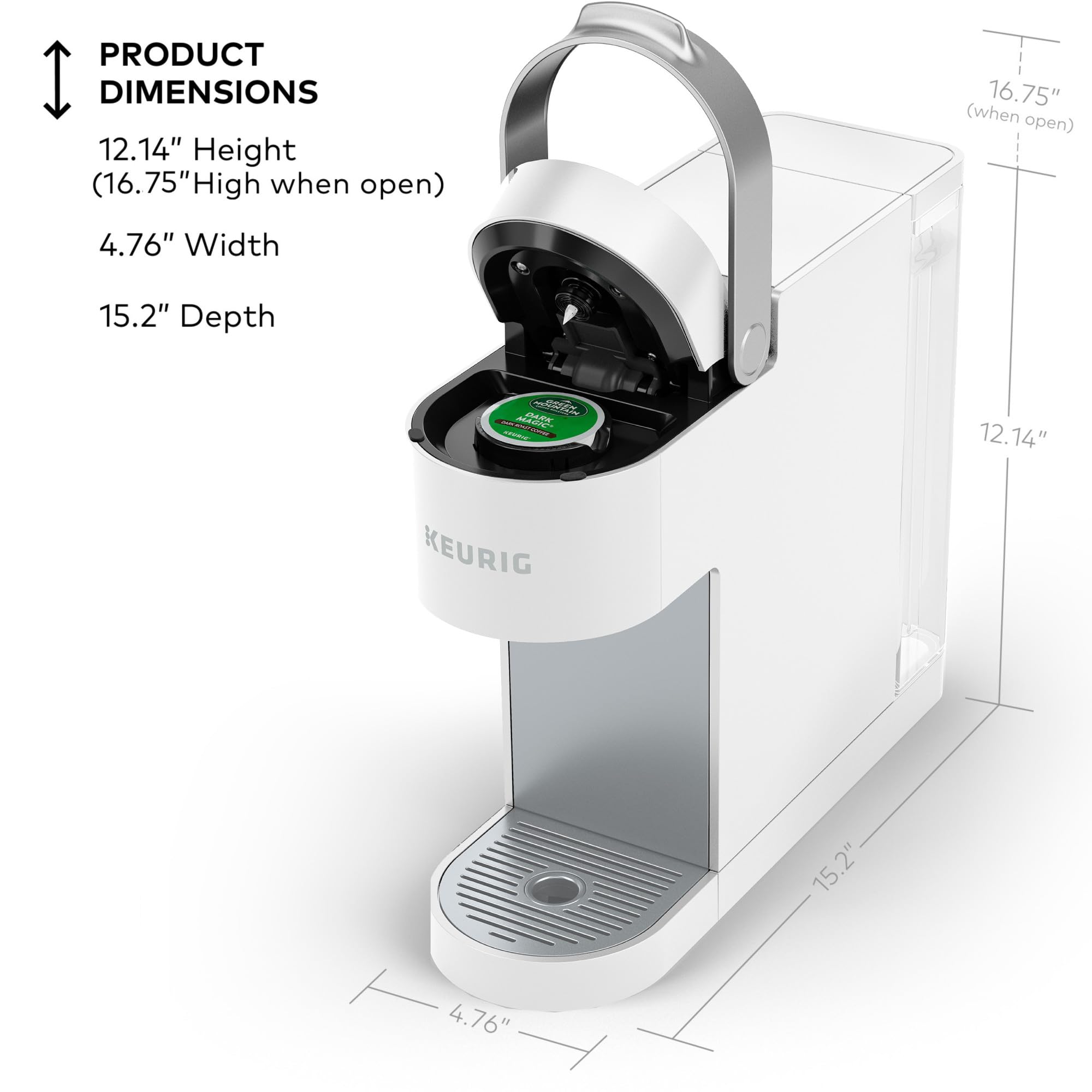 Keurig K Slim Single Serve Coffee Maker Multistream 3 Brew Sizes 46oz Reservoir Black