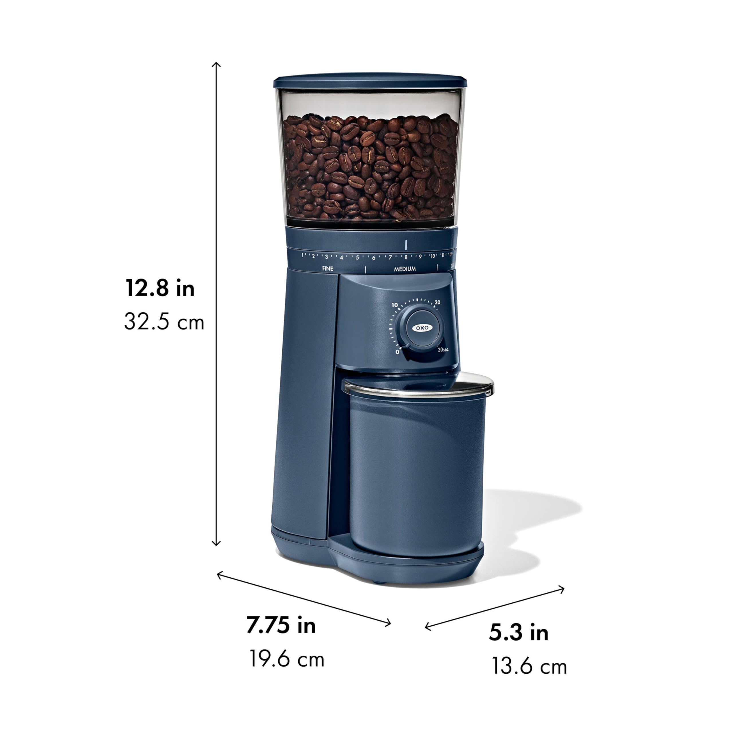 OXO Brew Conical Burr Coffee Grinder Stainless Steel One Touch Smart Grind