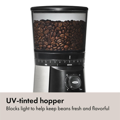 OXO Brew Conical Burr Coffee Grinder Stainless Steel One Touch Smart Grind