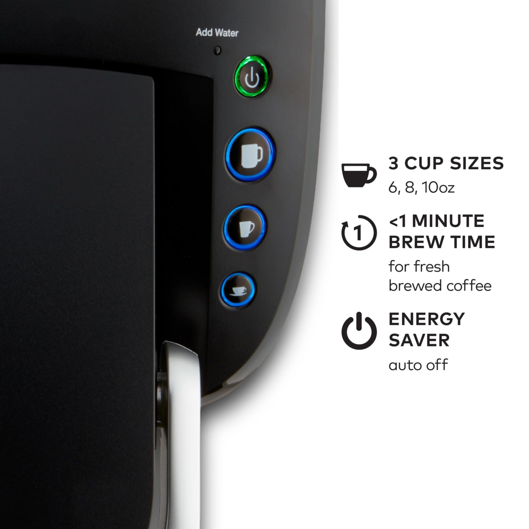 Keurig K Compact Single Serve Coffee Maker 3 Brew Sizes 36oz Reservoir Black