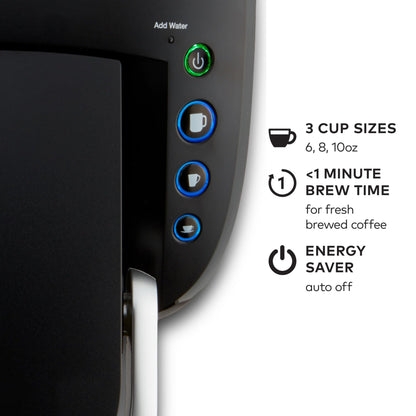 Keurig K Compact Single Serve Coffee Maker 3 Brew Sizes 36oz Reservoir Black