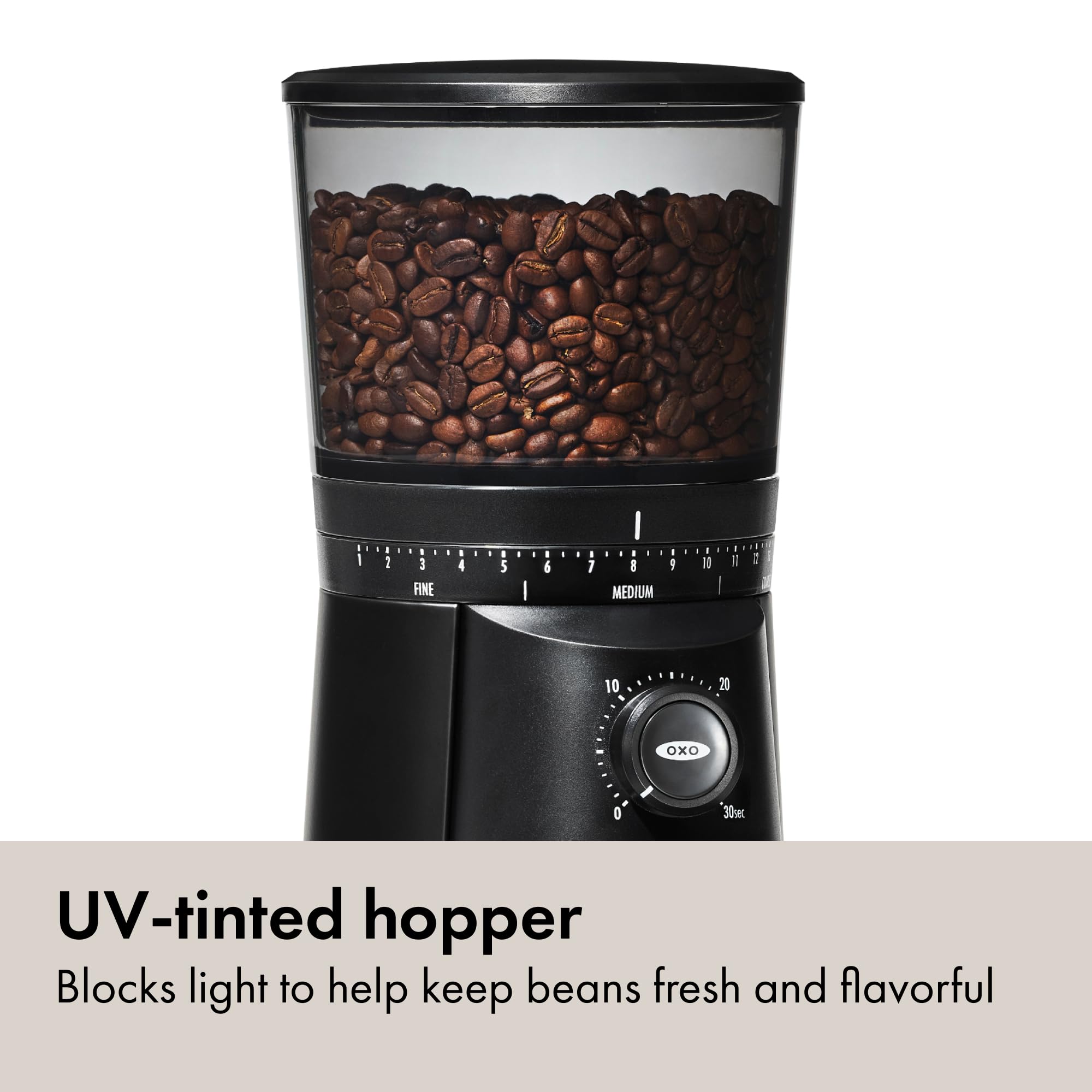 OXO Brew Conical Burr Coffee Grinder Stainless Steel One Touch Smart Grind