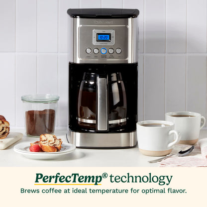 Cuisinart 14 Cup Programmable Coffee Maker PerfecTemp Glass Carafe DCC-3200NAS Stainless