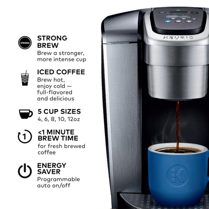 Keurig K Elite Single Serve Coffee Maker Strength & Temp Control Iced 8-12oz Brushed Slate