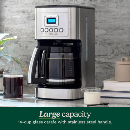Cuisinart 14 Cup Programmable Coffee Maker PerfecTemp Glass Carafe DCC-3200NAS Stainless