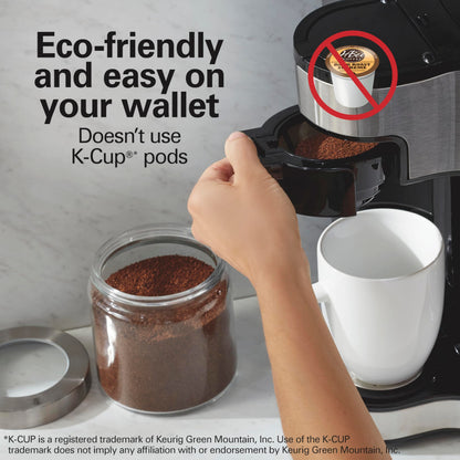 Hamilton Beach 2 Way Programmable Coffee Maker 12 Cup Carafe Single Serve 49980RG