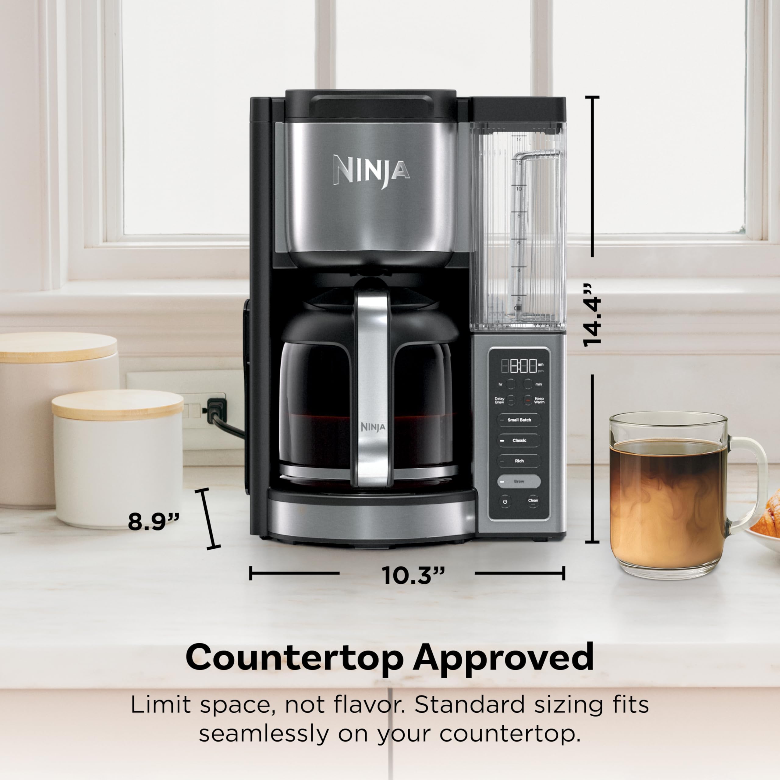 Ninja 12 Cup Programmable Coffee Brewer 2 Brew Styles 60oz Reservoir Black Stainless