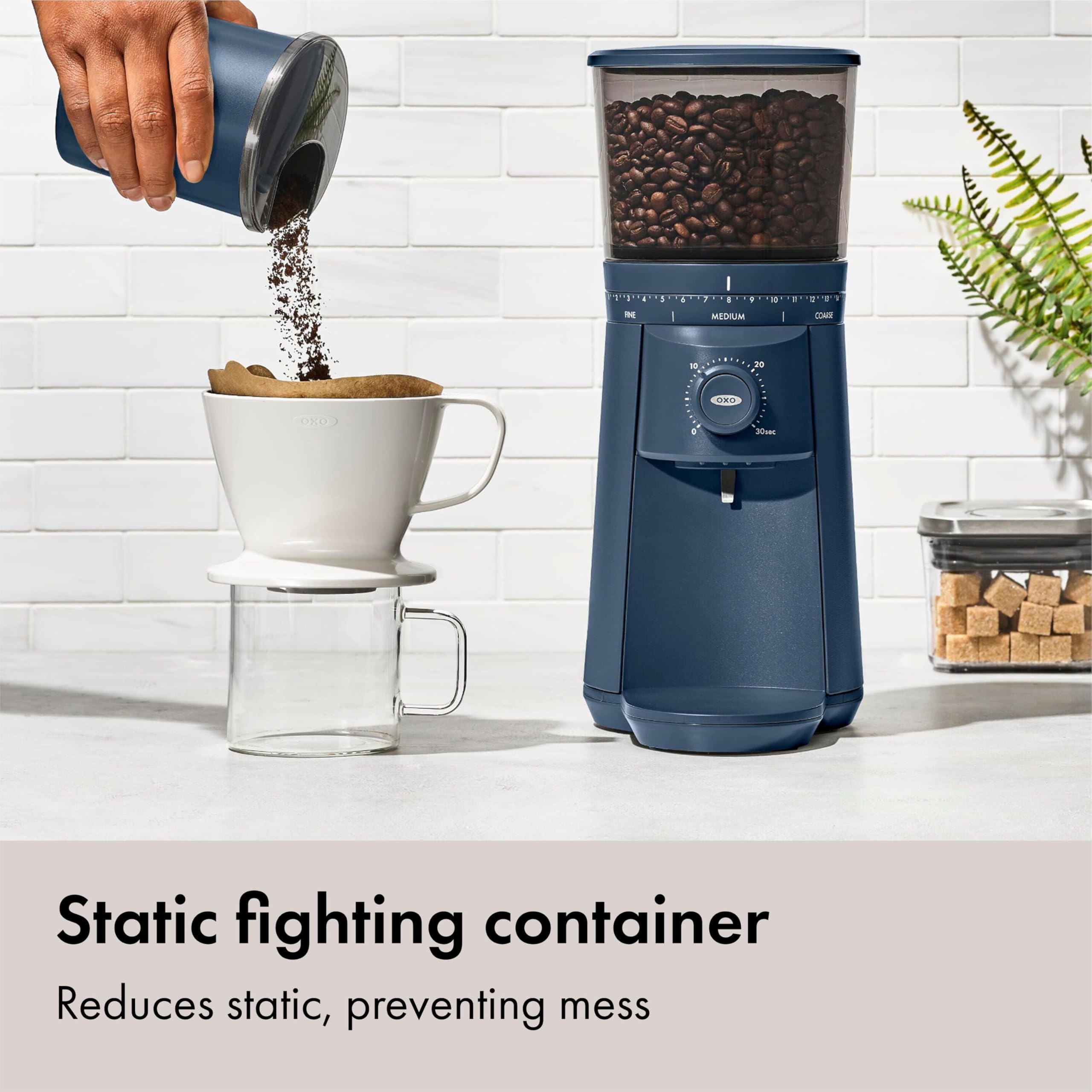 OXO Brew Conical Burr Coffee Grinder Stainless Steel One Touch Smart Grind