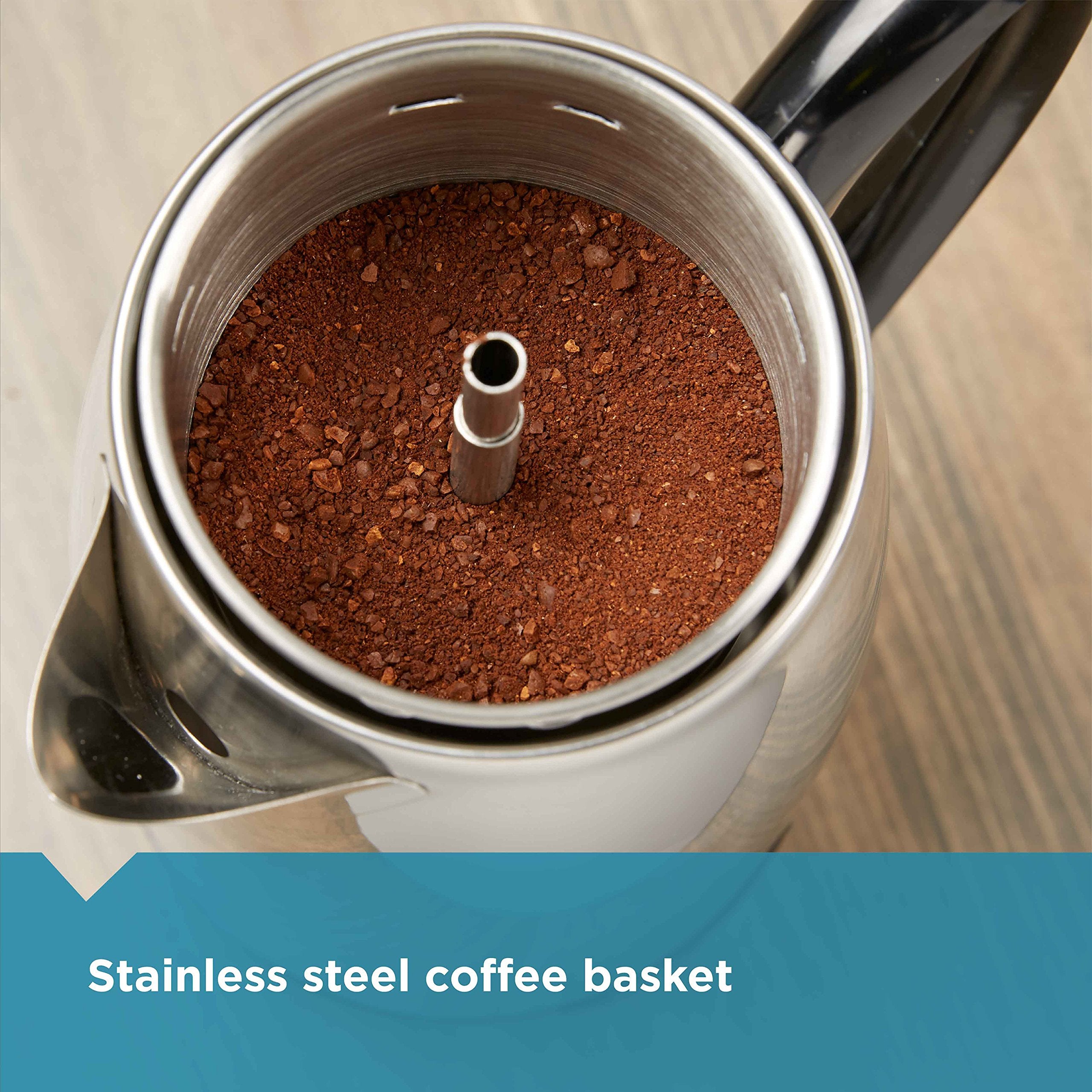 Farberware 8 Cup Electric Coffee Percolator Stainless Steel Keep Warm No Drip